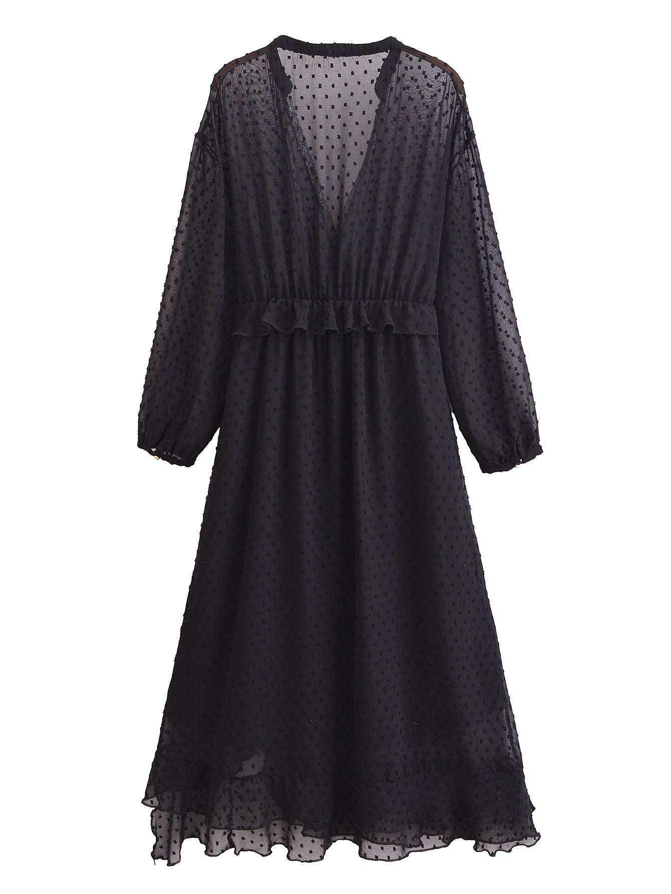 Gepunktetes Chiffon-Kleid im Überblick