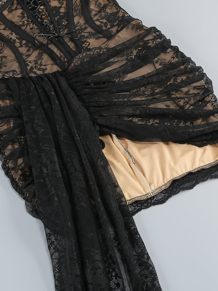 Mini-Kleid mit Korsett-Detail