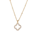 Kleeblatt-Halskette mit Moissanit