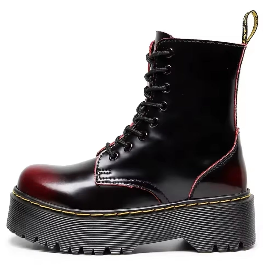 Damen-Motorradstiefeletten mit dicker Sohle